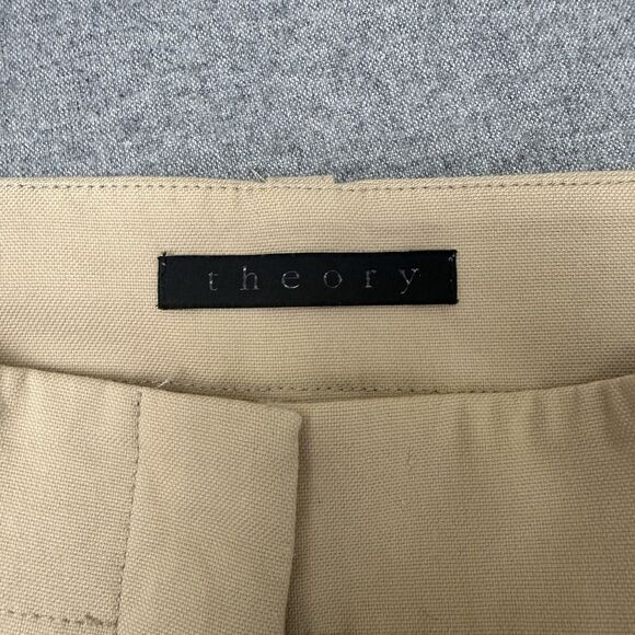 Theory Women's Beige Stretch Cropped Flare 4-Pockets Pants Sz 6 - Picture 7 of 10
